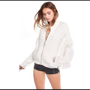 Wildfox Christophe Zip Up Boho Fringe